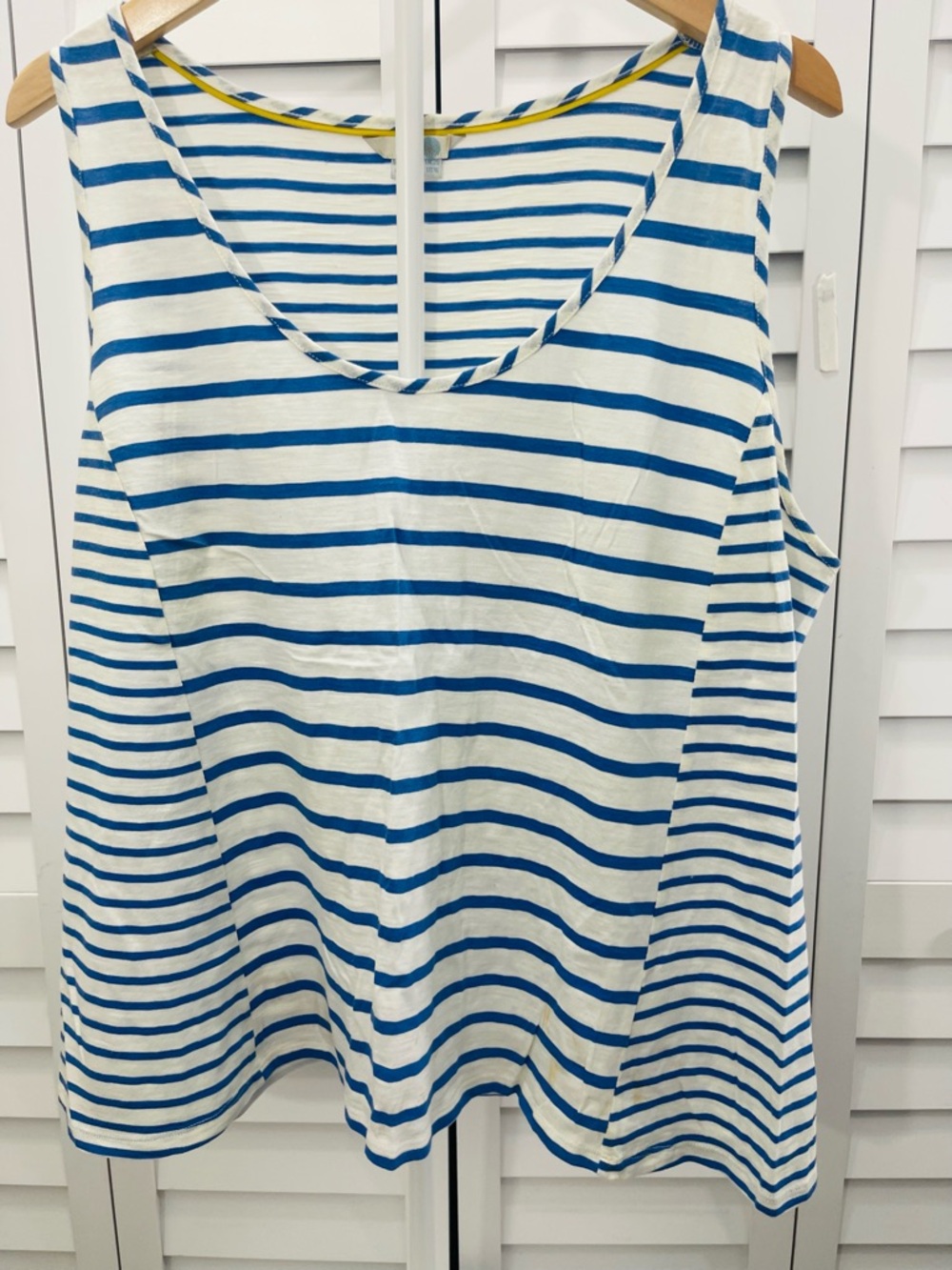 Boden Striped Blue and White Stripped Sleeveless Tank Top